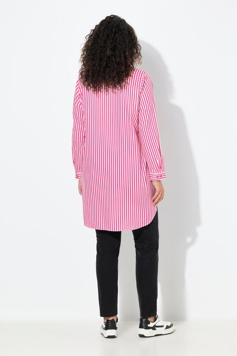 Immagine prodotto Ulla Popken Camicia dal taglio svasato con righe, collo da camicia e maniche lunghe (50, 52)