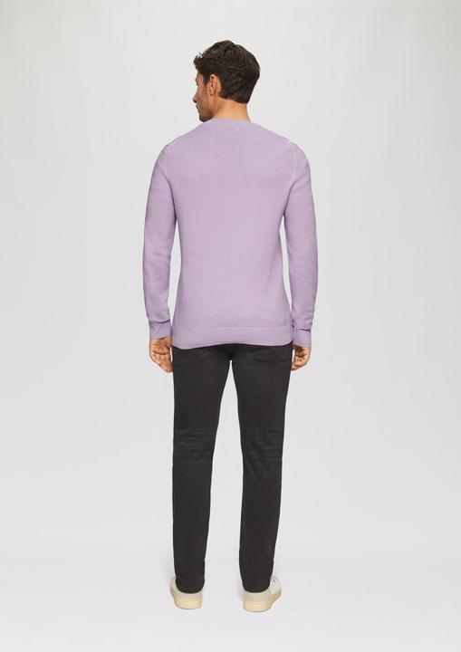 Produktbild S.Oliver Strickpullover Strukturierter Strickpullover mit Logo-Patch (XXL)