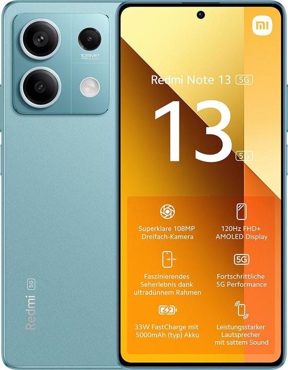 Produktbild Xiaomi Redmi Note 13 5G (128 GB, Ocean Teal, 6.67", Hybrid Dual SIM, 5G)