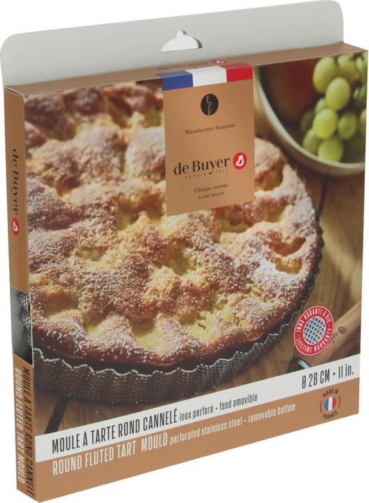 Produktbild de Buyer Geriff. Tortenform Edelstahl Perforiert 28x2.5 cm (28 cm)