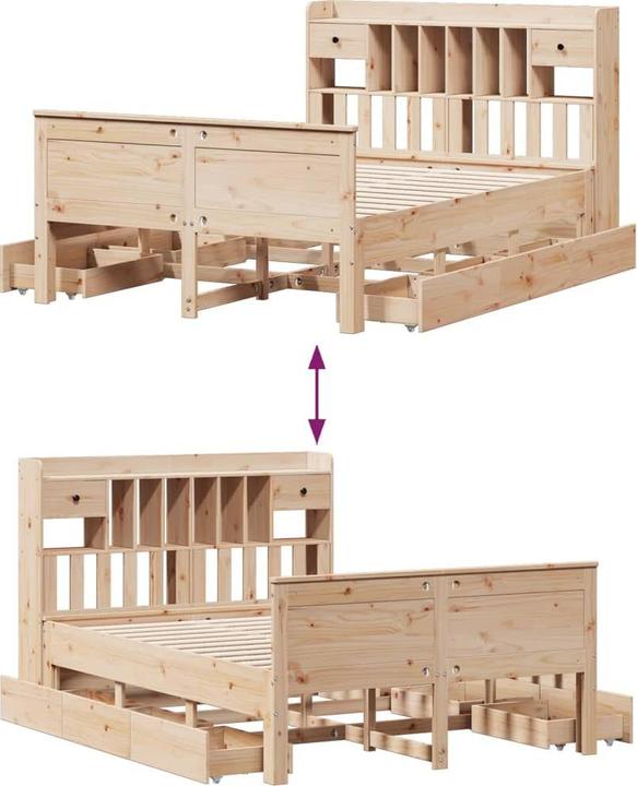 Produktbild vidaXL Bücherregalbett (75 x 190 cm)