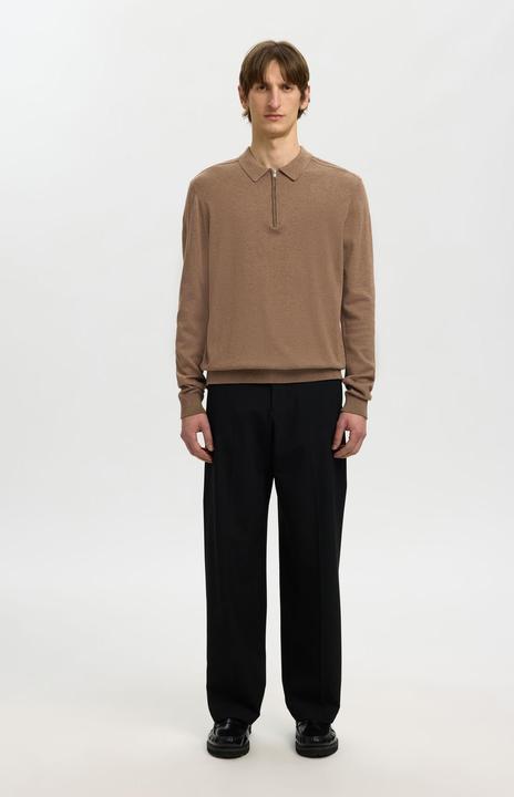 Actual product image Selected Knitted long-sleeved polo shirt (XXL)