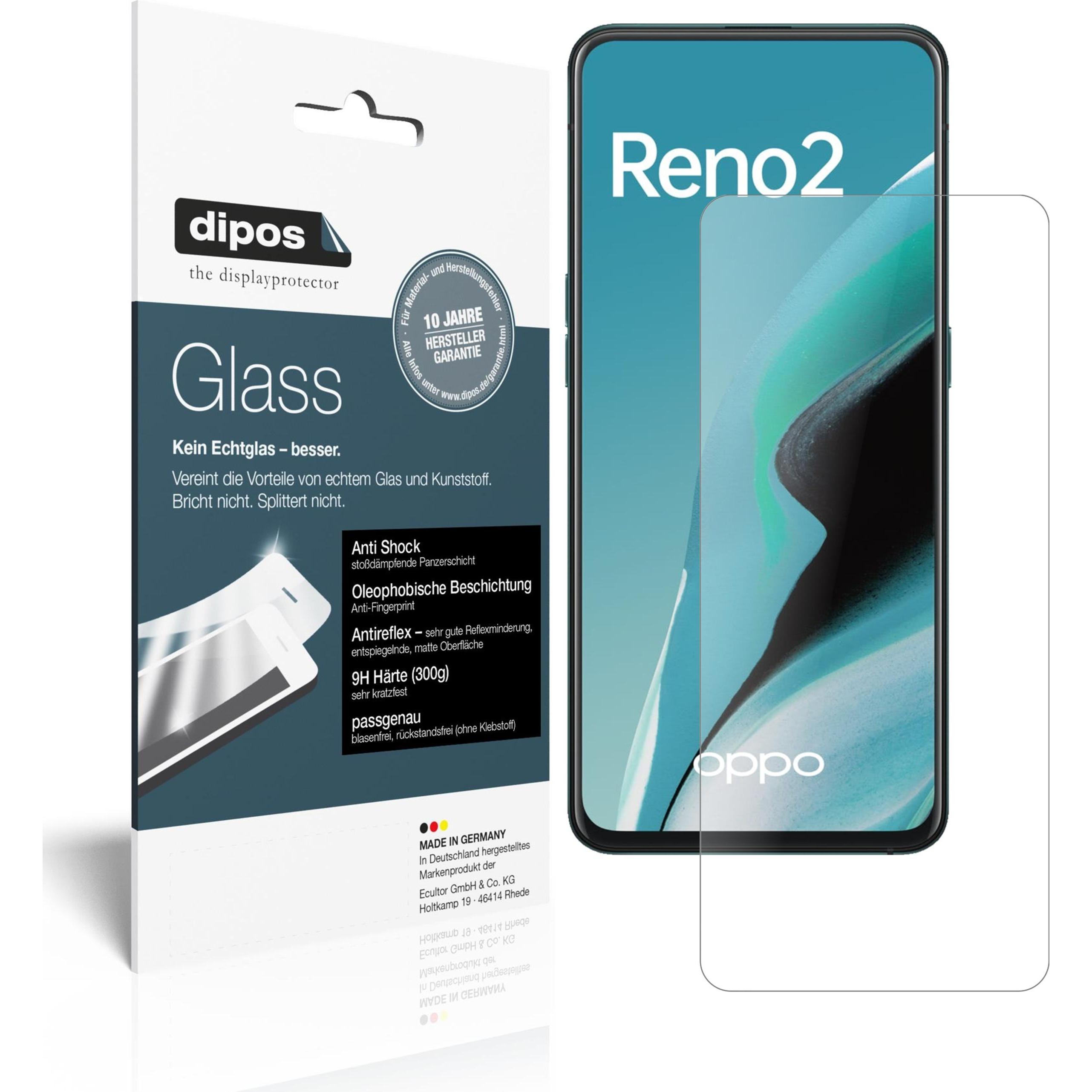 Dipos Displayschutz Anti-Shock (2 Stück, Oppo Reno 2), Smartphone Schutzfolie, Transparent