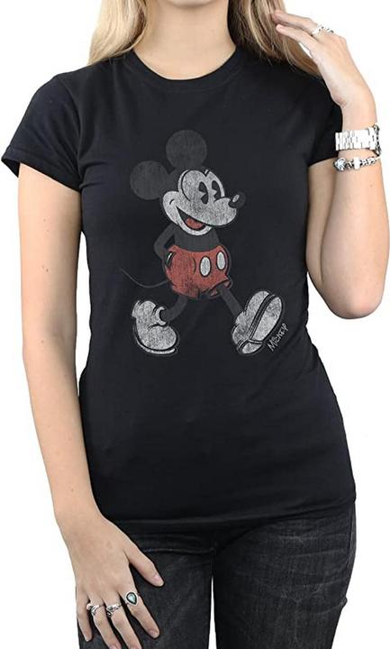 Actual product image Disney Womens/Ladies Walking Mickey Mouse Cotton T-Shirt (L)