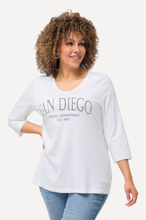 Produktbild Ulla Popken Shirt, Stadtname, V-Ausschnitt, 3/4-Arm (54)