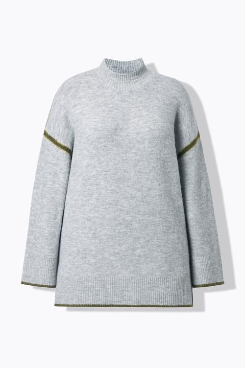 Produktbild Ulla Popken Pullover, Ziernähte, Stehkragen, Langarm (54, 56)