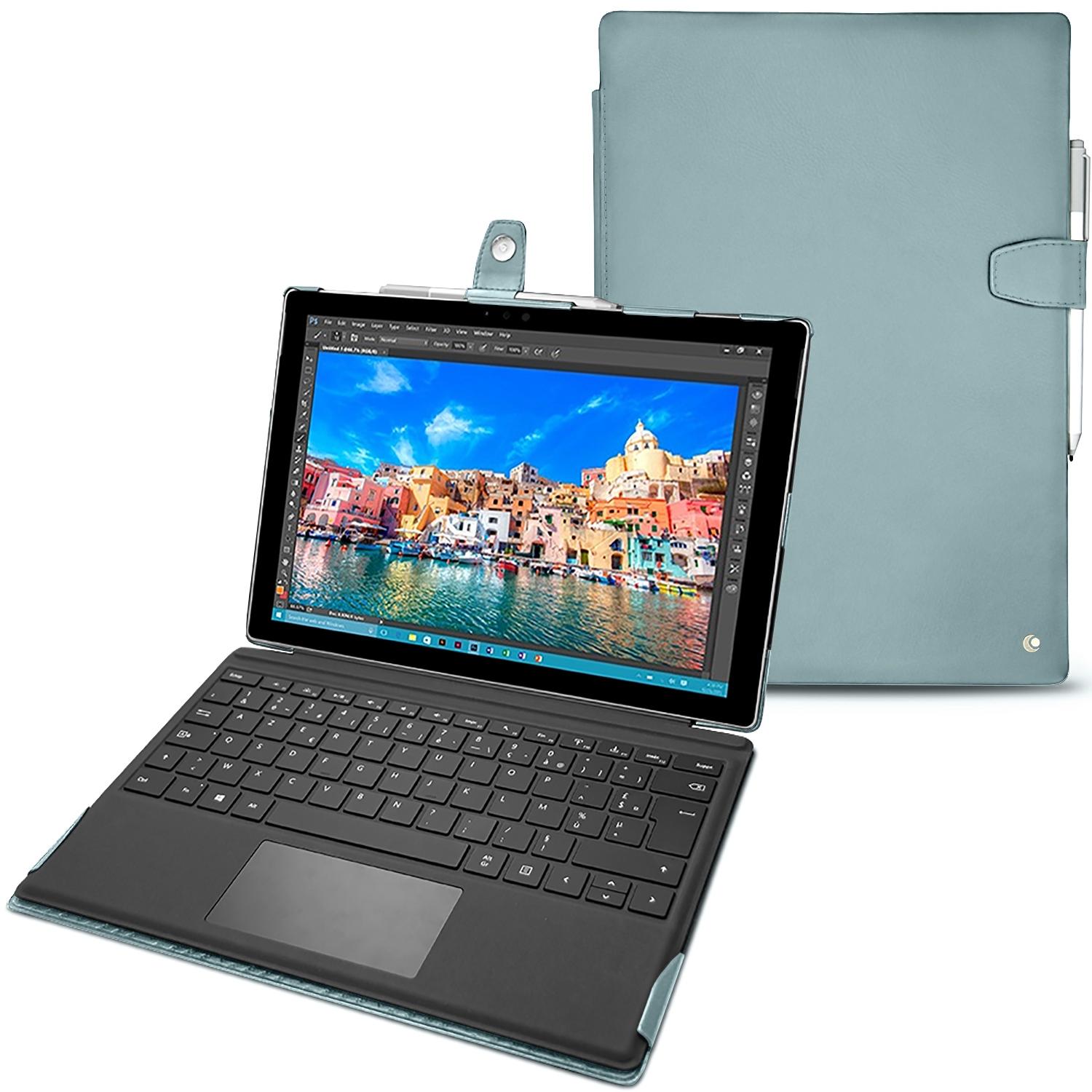 Noreve Lederschutzhülle (Microsoft Surface Pro 4), Tablet Hülle, Blau