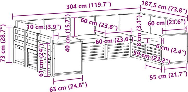 Produktbild vidaXL Outdoor-Sofa