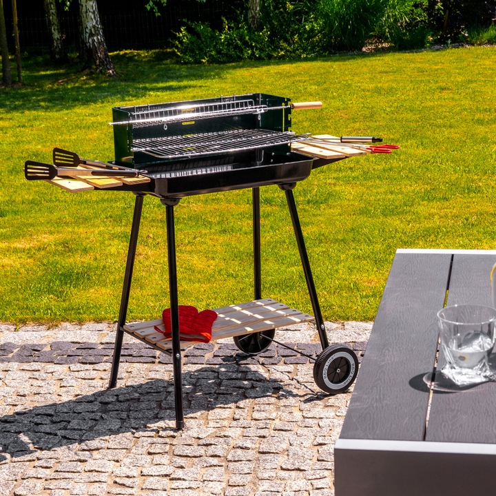 Actual product image Mirpol Rectangular Charcoal Grill on Wheels (29 cm)