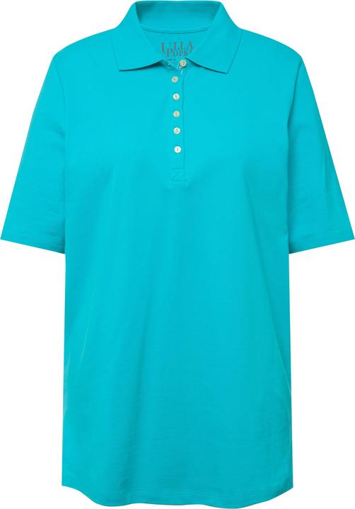 Immagine prodotto Ulla Popken Maglia polo in piqué con abbottonatura con nastro di velluto e mezze maniche (50, 52)