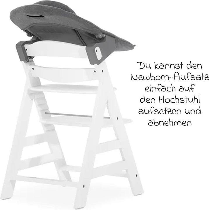 Actual product image Hauck Highchairs Alpha Plus White XXL Newborn Set - Highchair + 2in1 (Highchair, Stair high chair)