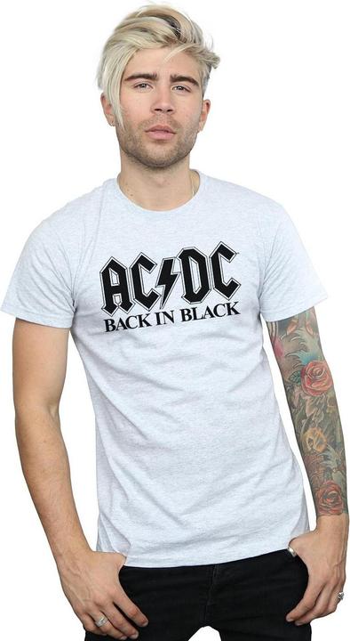 Actual product image AC/DC Mens Back in Black Logo T-Shirt (L)