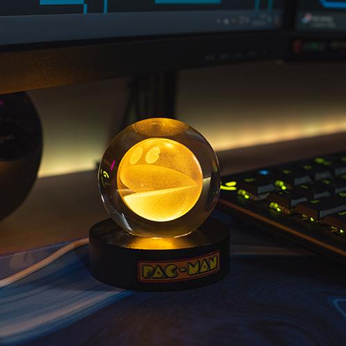 Actual product image Fizz Creations PAC-Man Crystal Ball Light. Retro Gaming Desk Lamp. USB Powered. Classic Arcade Gamin