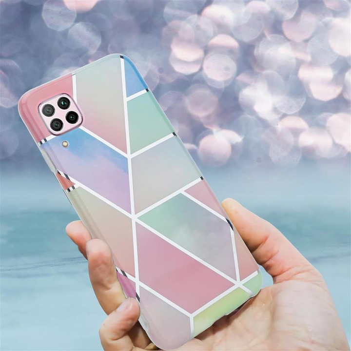Produktbild Cadorabo IMD TPU Bunter Marmor Cover (Huawei Nova 7i, Huawei Nova 6 SE, Huawei P40 Lite)