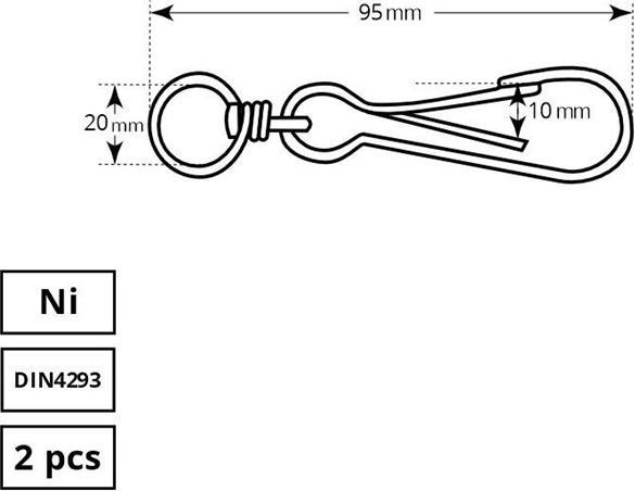 Image du produit Vagner SDH CLASP 60 MM DIN4296 NICKEL 2DD