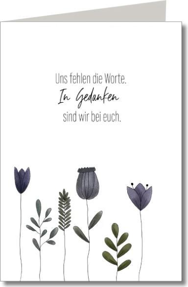Produktbild Keitcards Trauerkarte uns fehlen die worte, in Gedanken sind wir bei euch