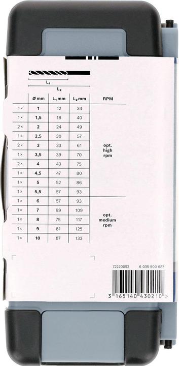 Immagine prodotto Bosch Professional Zubehör Set di punte PRO Metal HSS-G, 18 pezzi. (1 mm, 1,5 mm, 2 mm, 2,5 mm, 3 mm, 3,5 mm, 4 mm, 4,5 mm, 5 mm, 5,5 mm, 6 mm, 7 mm, 8 mm, 9 mm, 10 mm)