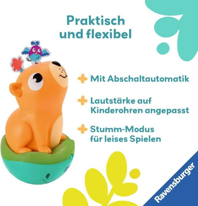 Actual product image Ravensburger 4874 play+ Musical stand-up spinning top: Capybara, Roly-Poly, stand-up male (German)