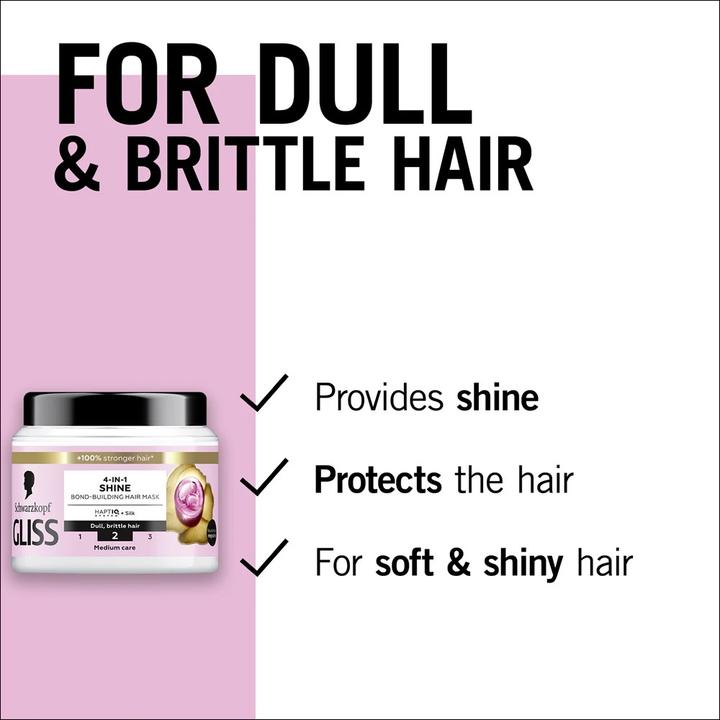 Produktbild Schwarzkopf Gliss Trt Aqua Revive Strengthening Hair Mask 4In1 Shine 400Ml (400 ml)