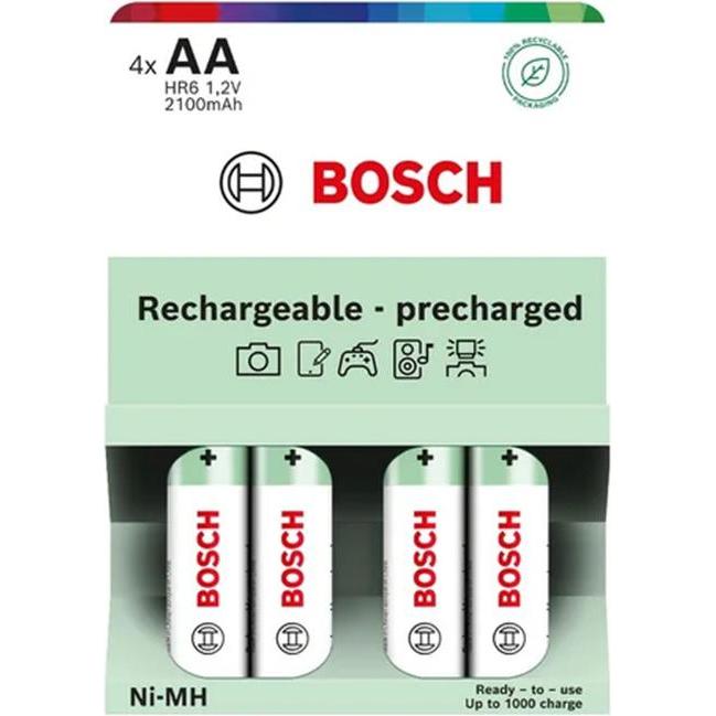 Kita BOSCH VORGELADENE BATTERIEN 4 STK. AA HR6B4P2100/00 2100mAh (4 pz., AA, 2100 mAh), Batterie + pile