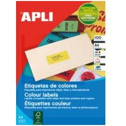 Apli, Etiketten, Adress-Etiketten, 63,5 x 38,1 mm, gelb
