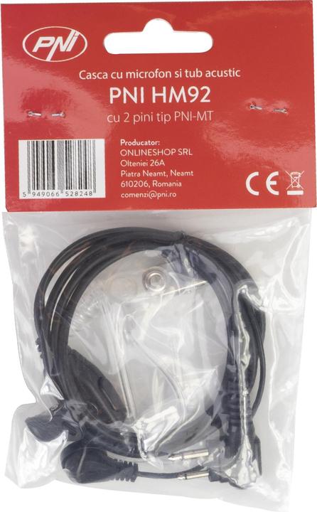 Actual product image PNI Headphones with microphone and acoustic tube HM92 with 2-pin PNI-MT plug
