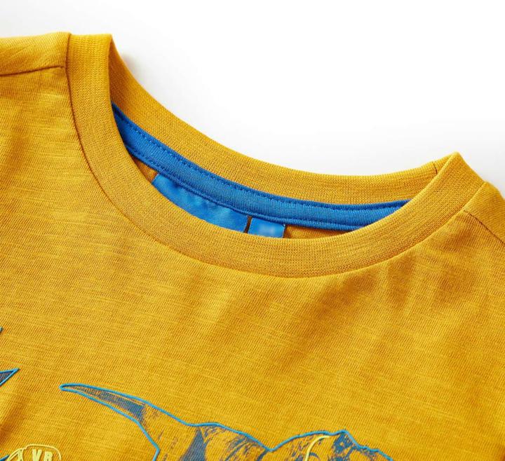 Produktbild vidaXL Kinder-Langarmshirt Ocker 116,Material: 100