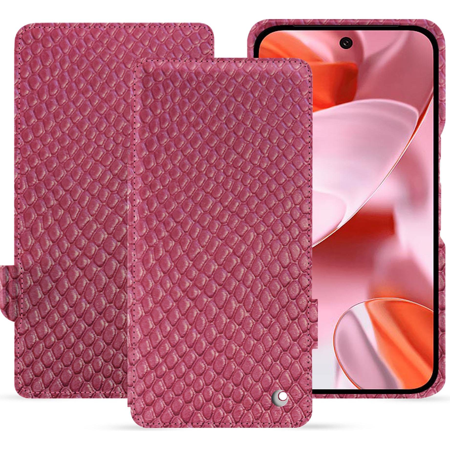 Noreve Lederschutzhülle horizontal (Google Pixel 9), Smartphone Hülle, Rosa