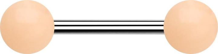 Produktbild Star Piercing Barbell silber mit zwei Kugeln hell (Kunststoff, ohne Messing, Chirurgenstahl 316L)