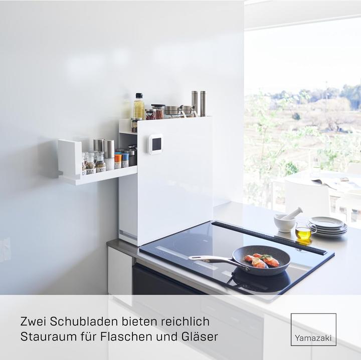 Actual product image Yamazaki 2-tier spice rack with drawers TOWER (50 x 12.50 x 52.50 cm)