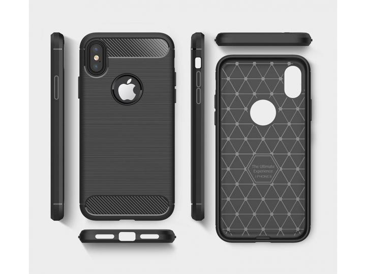 Actual product image Screenguard Apple iPhone XS Case Carbon Brushed Soft TPU (Apple iPhone XS)