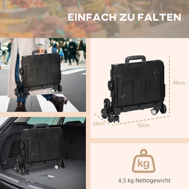 Produktbild Homcom Einkaufswagen Kunststoff, Aluminiumlegierung Schwarz