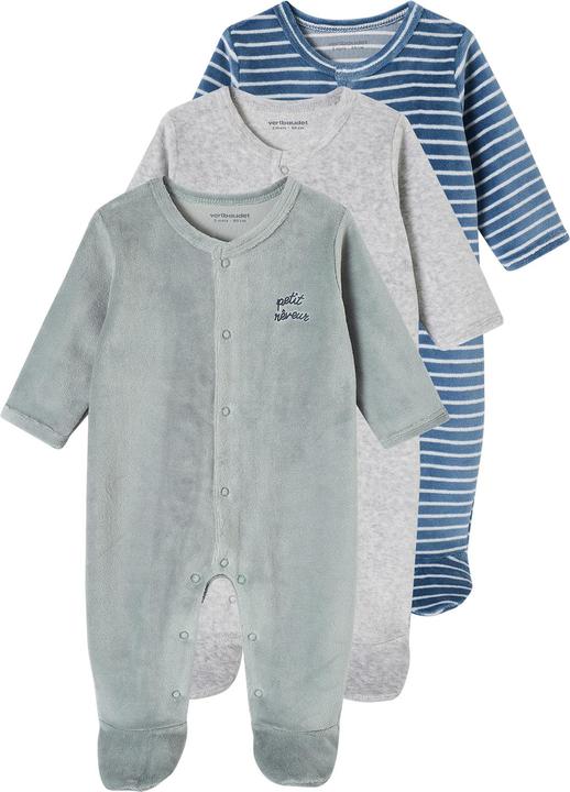 Image du produit Vertbaudet Lot de 3 dors-bien bébé en velours BASIC (50)
