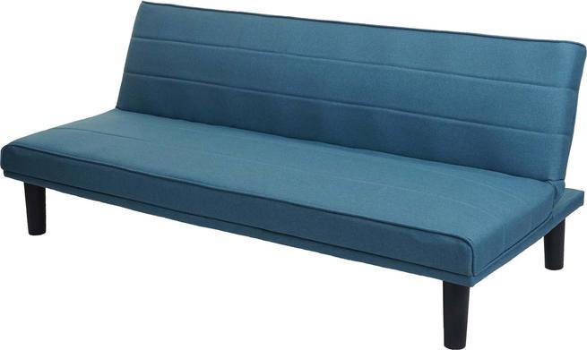 Produktbild Swisshandel24 Schlafsofa, Couch Klappsofa Gästebett Bettsofa, Schlaffunktion Stoff/Textil türkis-blau (Bettsofa)