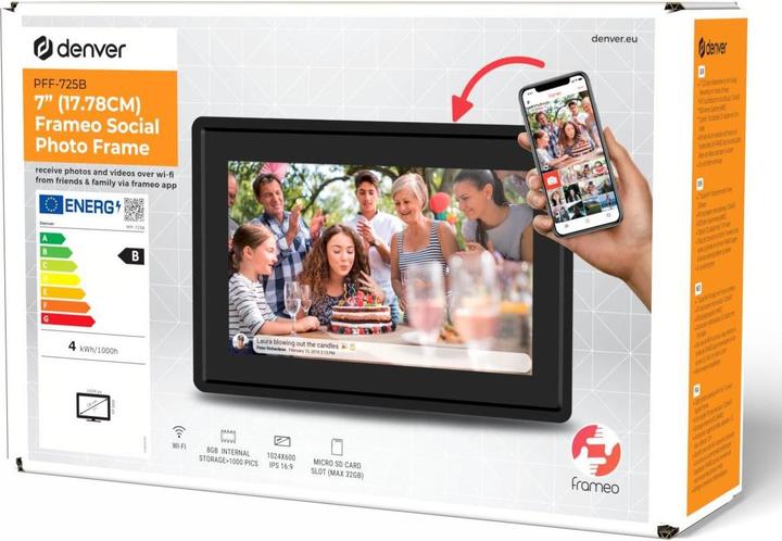 Produktbild Denver PFF-725B (7", 1024 x 600 Pixel)