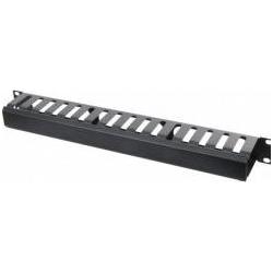 Exertis Connect 19" Kabelrangierfrontplatte 1HE schwarz, Serverschrank Zubehör, Schwarz