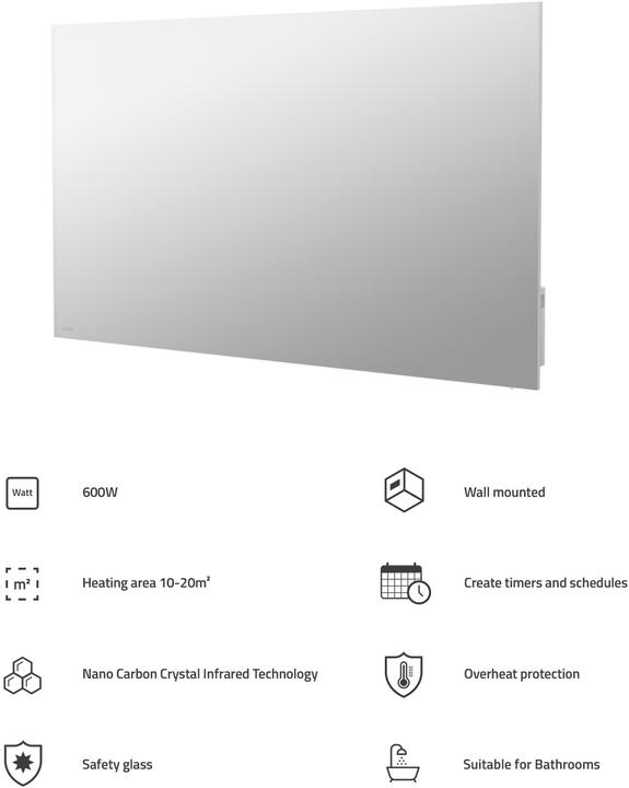 Image du produit Hombli Panneau de chauffage en verre (600 W)