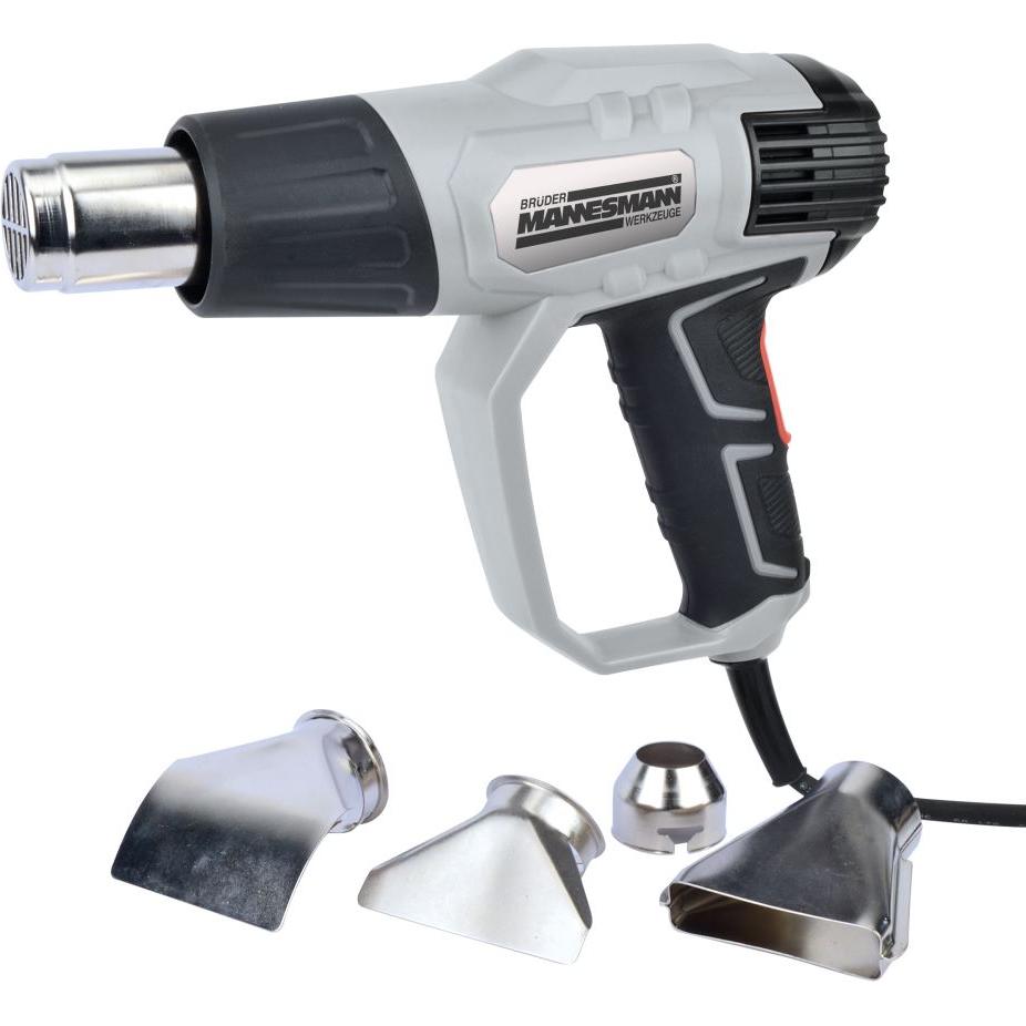 Mannesmann, Heissluftföhn, Heissluftgebläse 2000 W mit LCD Display und 4-tlg. Zubehör