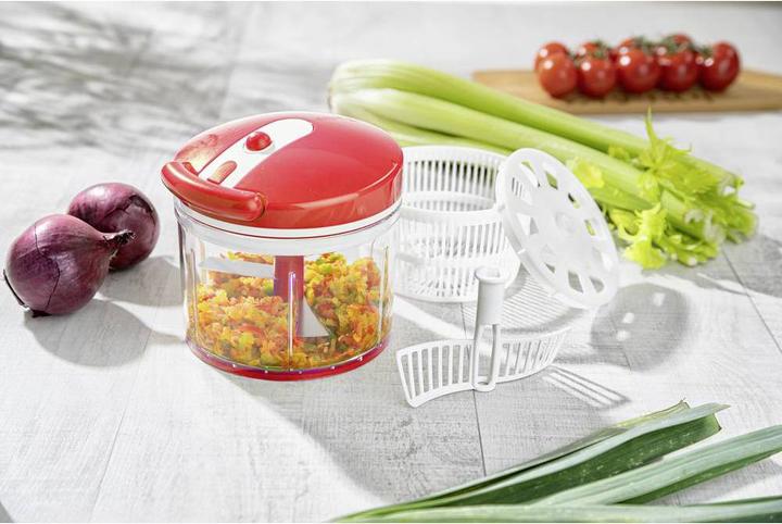 Actual product image Nicer Dicer Twist, set 9 pcs, red