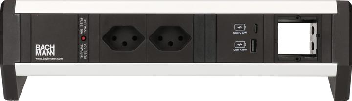 Image du produit Bachmann Multiprise de table DESK 1, 2x T13, 1x USB A/C, 1x Custom (2 x, Type 13, USB-A, USB-C)