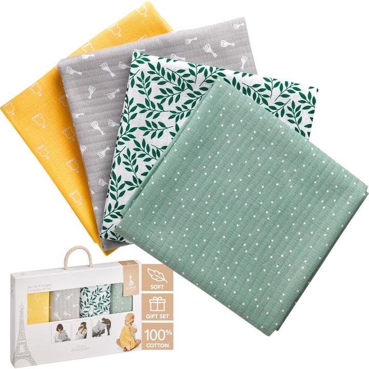 Image du produit Sophie la girafe Set de 4 mousselines (70 cm, 70 cm)