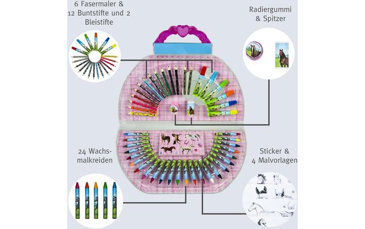 Produktbild Undercover Malset Koffer Pferde 51-teilig