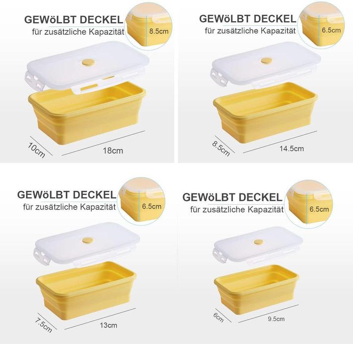 Produktbild König Design Gefrier Dosen Lebensmittel Vorrats Behälter Frischhaltedosen Deckel Faltbar (0.50 l)