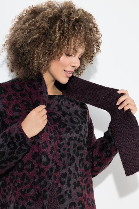 Produktbild Ulla Popken Pullover, Leomuster, Schalkragen, Langarm (60)