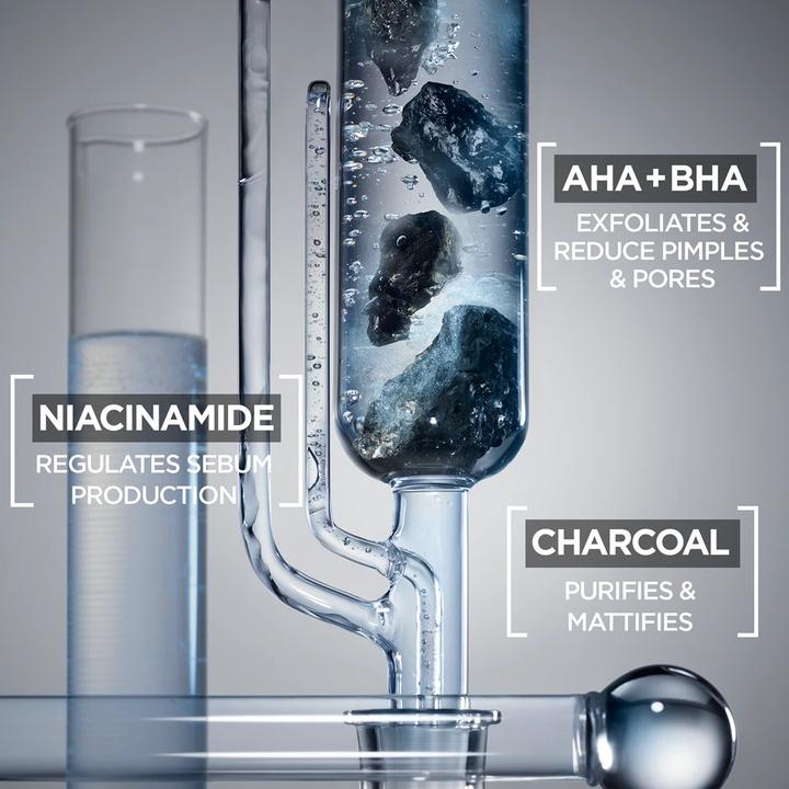 Actual product image Garnier Pure Active AHA + BHA Charcoal Serum (30 ml)