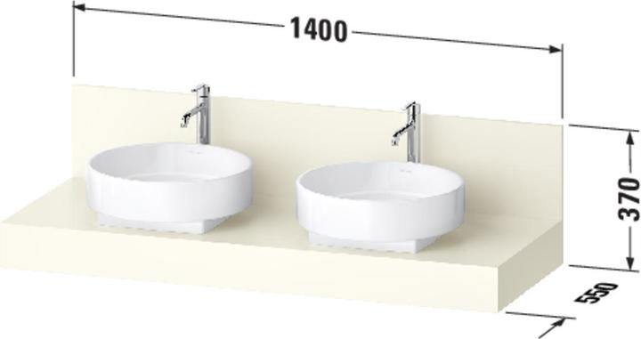 Actual product image Duravit Console Balcoon rectangulaire, 2 découpes des deux côtés, 1400x550x370mm, BA90610IFIF0000