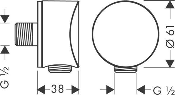 Immagine prodotto hansgrohe Raccordo HG FIXFIT S senza valvola di non ritorno cromato