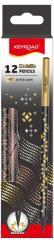 Produktbild Keyroad Metallic Bleistift rund schwarz Holz 12 Stk (12 x)