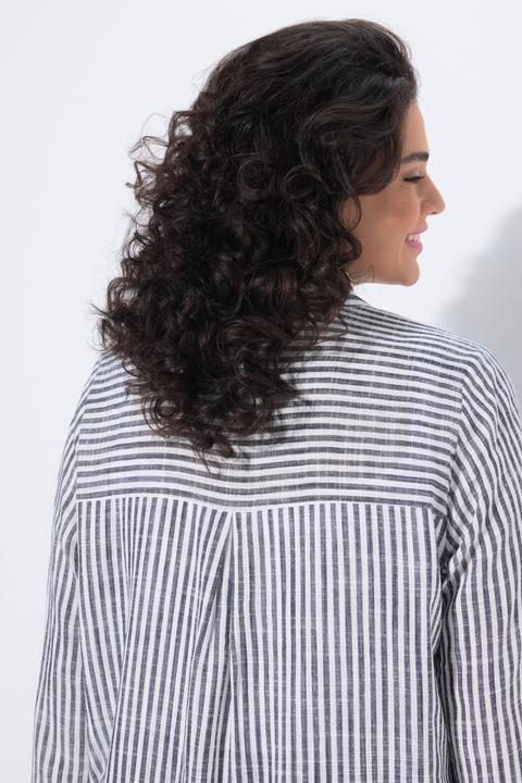 Produktbild Ulla Popken Bluse, Leinenmix, Patchmuster, Hemdkragen, Langarm (58, 60)