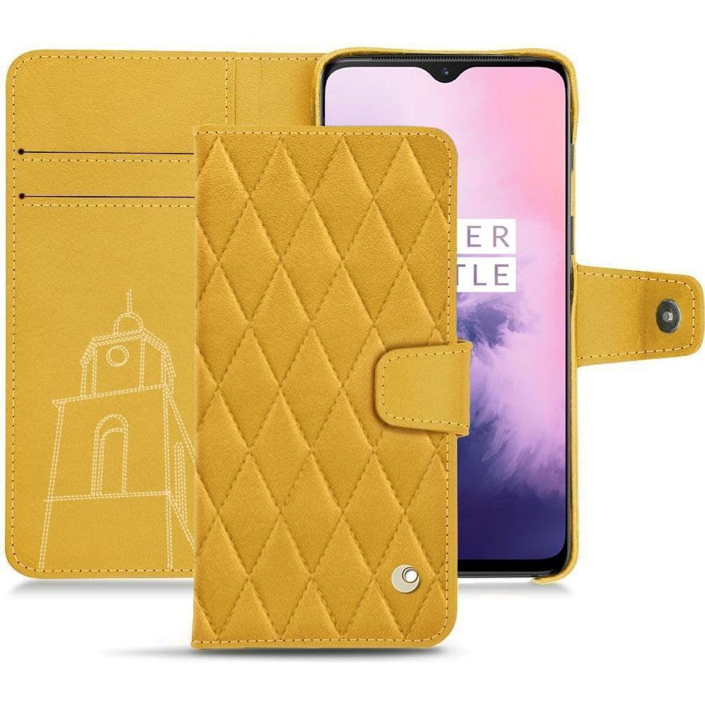 Noreve Lederschutzhülle Wallet (OnePlus 7), Smartphone Hülle, Orange